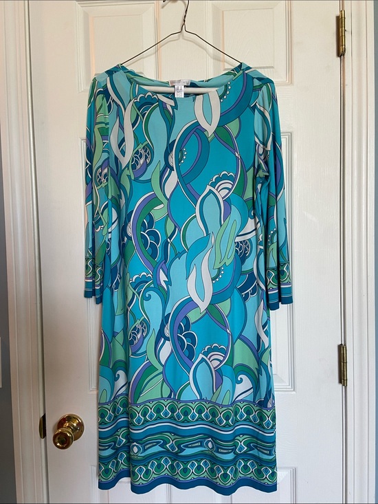 London Times Dresses & Skirts - Women’s Blue & Teal Printed Shift Dress